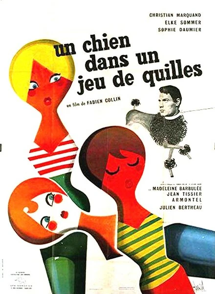 Постер Un chien dans un jeu de quilles