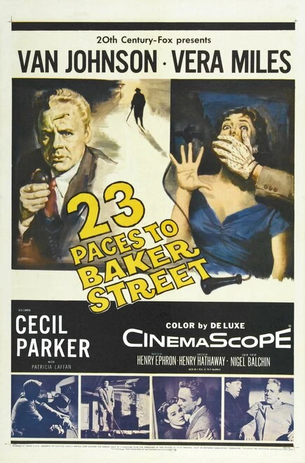 Постер Двадцать три шага по Бейкер Стрит 1956