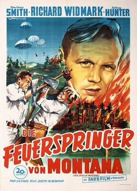 Постер Красное небо Монтаны 1952