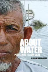 Über Wasser: Menschen und gelbe Kanister постер