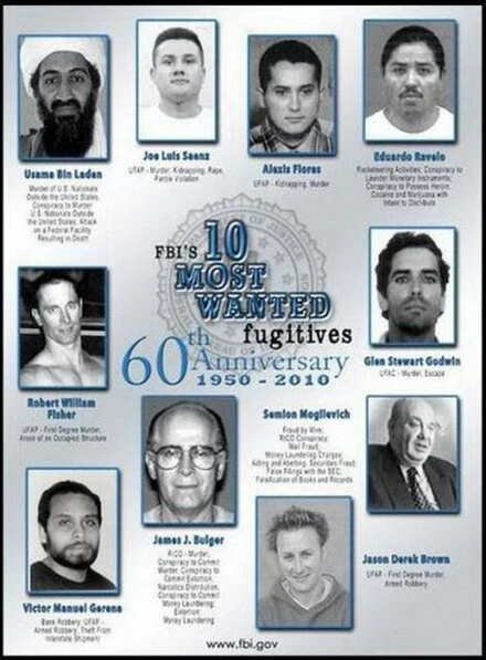 Постер 10 самых опасных преступников 2007