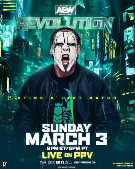 Постер All Elite Wrestling: Revolution 2024