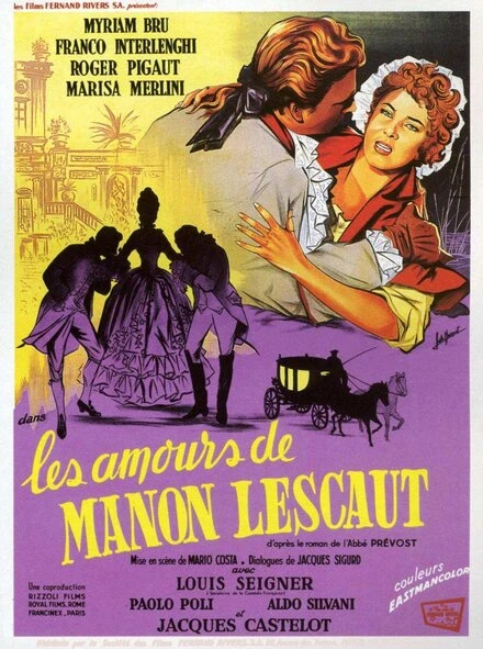 Постер Любовные истории Манон Леско 1954