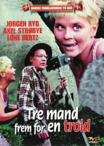 Постер Tre mand frem for en trold