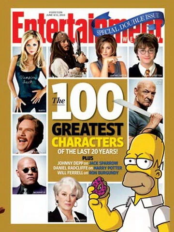 Постер 100 величайших персонажей телевидения 2001