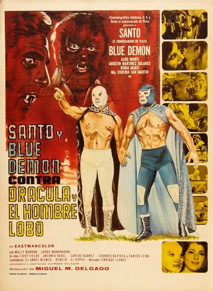 Постер Santo y Blue Demon vs Dracula y el Hombre Lobo