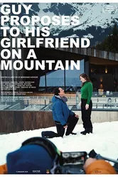 Guy proposes to his girlfriend on a mountain постер