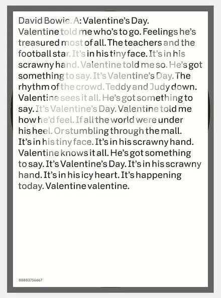 Постер David Bowie: Valentine's Day