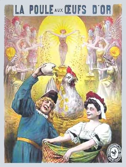 Постер Курица, несущая золотые яйца 1905